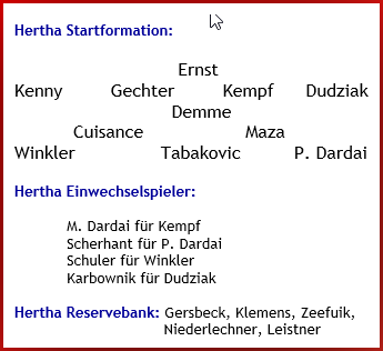 Hertha BSC - SC Paderborn 07 - 1:2 (0:1) - Mannschaftsaufstellung - August - 2024